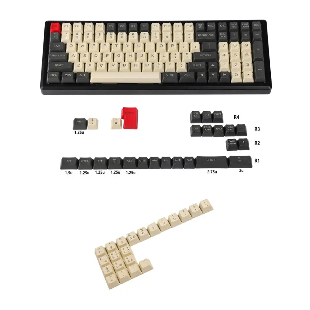 Ymdk-teclado Mecânico mx Gravado a Laser Italiano Espanha Alemanha Perfil Iso Espesso Pbt Keycap para Teclado Mecânico Ymd96 Kbd75 104 87 61 - Imagem 4