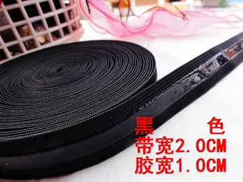 

2cm width slicone non slip webbing rubber elastic tape for sewing Cycling wear bra underwear belt 50meters/lot