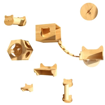 

Safe Healthy solid wood cats house durable bearing strong cat climbing rack column wall-mounted pet jumping platform