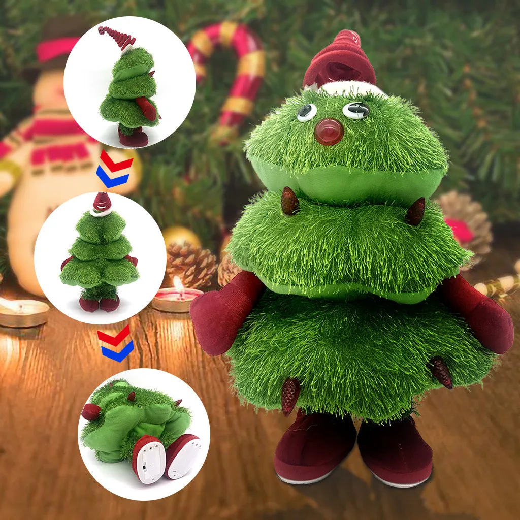 Плюшевая игрушка Merry Christmas поющие и танцевальные елочные украшения плюшевая