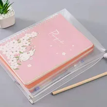 

PP Material Transparent File Bag Thickened Three-dimensional Plastic Data Bag Office Rope Wound Document Bag Student Storage Bag