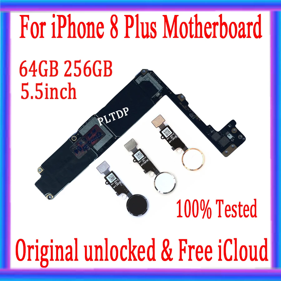 100% оригинальная разблокированная материнская плата для iphone 8 Plus 5 дюйма с/без Touch ID