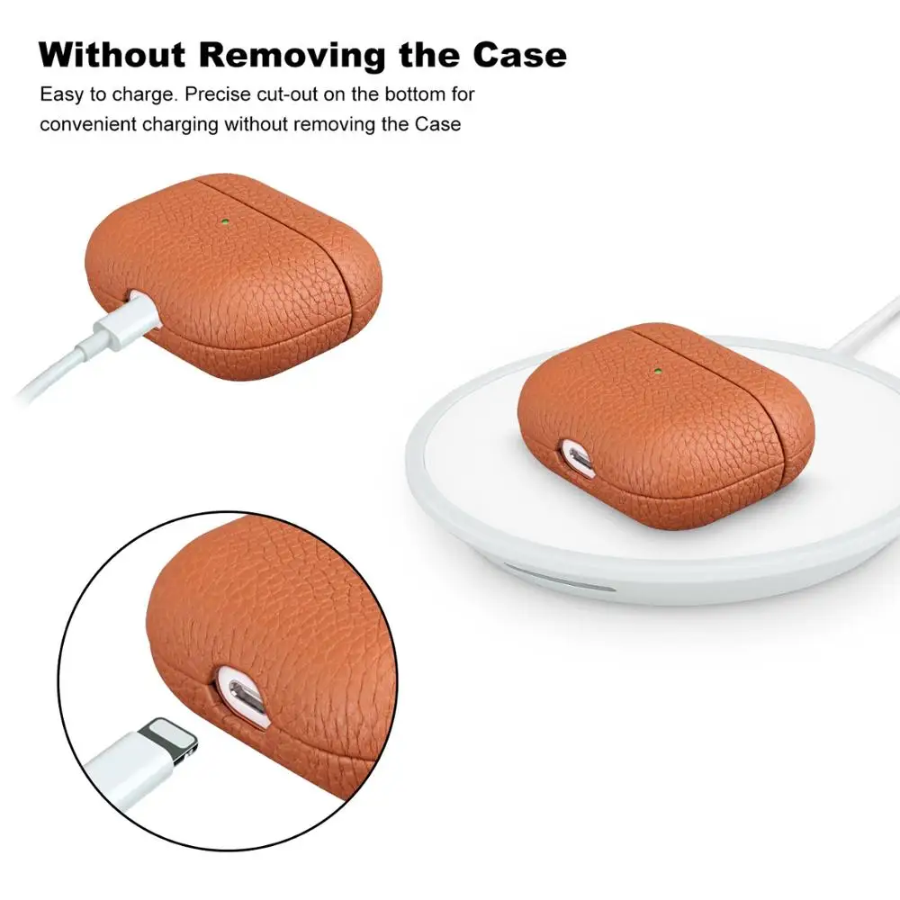 Custom Genuine Leather Protective Case For Apple AirPods Pro Case For Air Pod 1 2 Bluetooth Wireless Earphone Sleeve Cover Box
