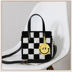DIY Bag Handbag Corduroy Ladies Bag 2021 New Trend Single Shoulder Bag Solid Color Buckle Messenger Bag Small Square Bag