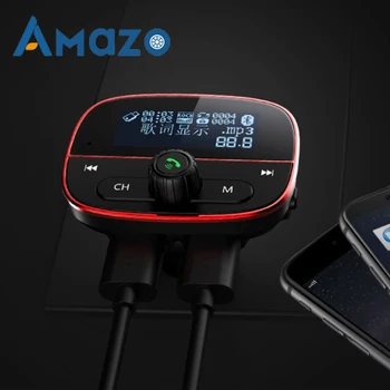 

1.8 inch Screen Bluetooth FM Transmitter Car MP3 Player AUX Play Voltage Protect Transmiter Dual USB Ports Car Charger Handsfree