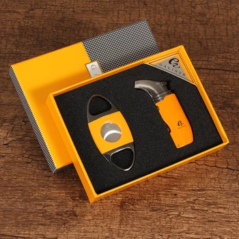 

GALINER Travel Cigar Lighter Cutter Sharp Knife Gas Jet Torch Lighter Windproof Briquet Prefect Draw Cigar Puncher Needles