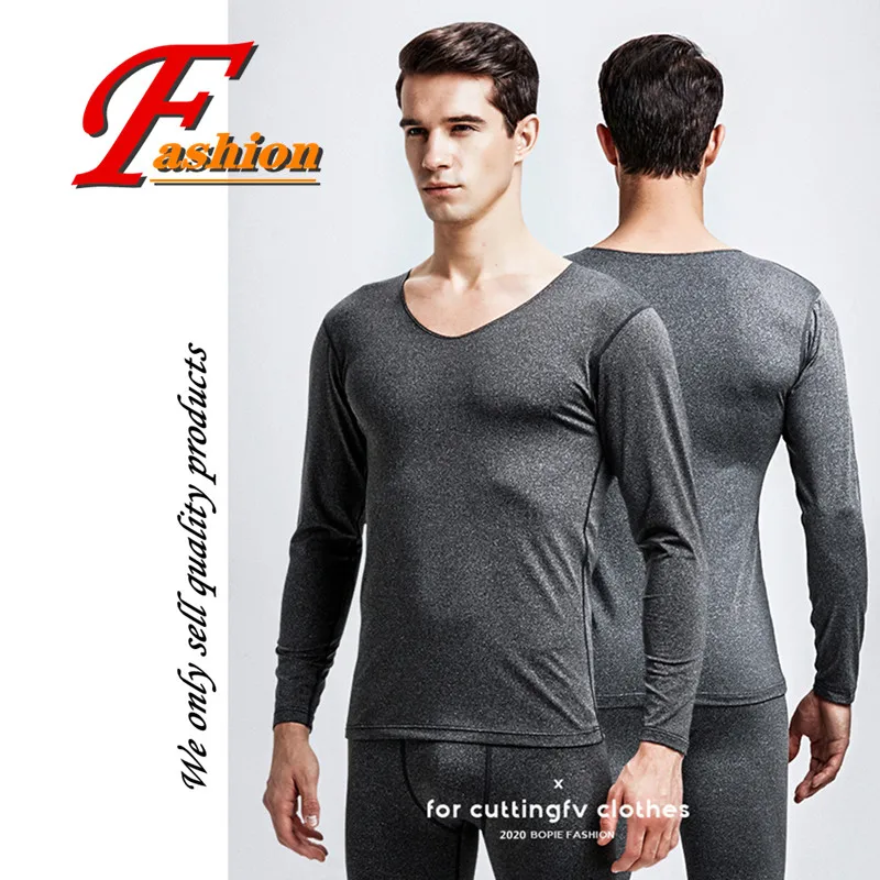 

High-grade new men's all-match comfortable breathable fashion no-iron crease proof keep-warm soft seamless thermal underwear set