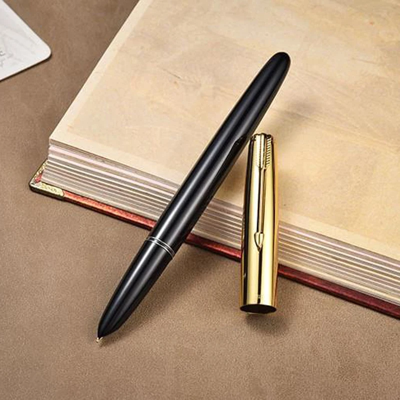 escrita, Nib com tinta Golden Clip Cap,