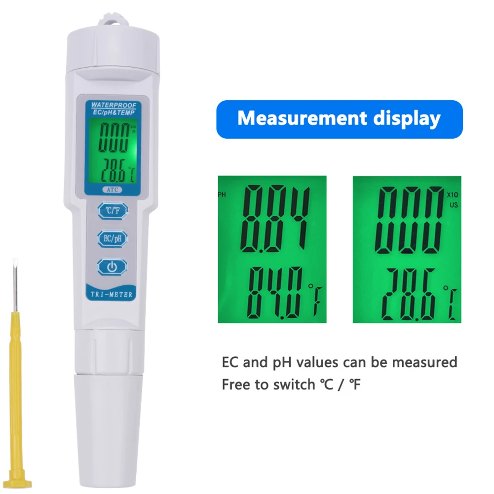 

PH Meter Multifunction Temperature Pen PH EC Tool Measurement Tester Water Quality Conductivity 3 In 1 983