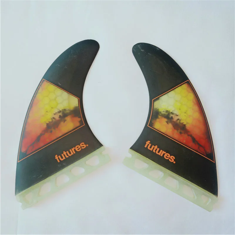 Многоцветный 2 шт боковых плавников FUTURE plug surfboard плавники два плавника FUTURE box несколько размеров оформление продаж обработка серфинга плавники - Цвет: Многоцветный