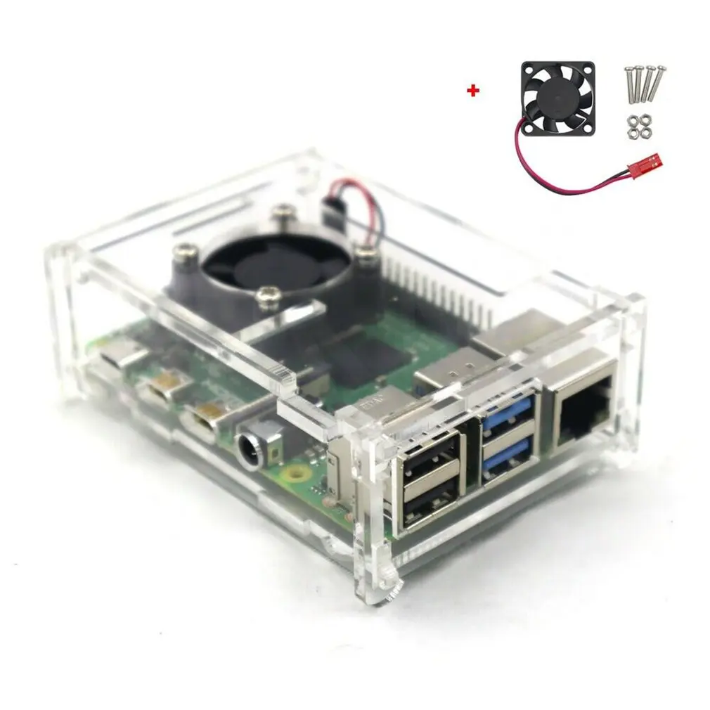Для Raspberry Pi 4 Модель B материал корпуса ABS с вентилятором классический цветной чехол для Raspberry Pi 4 Модель B прозрачный акриловый