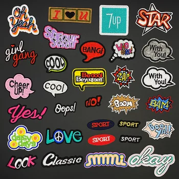 

LOVE OOPS SPORT Mend Patch letter Badges Embroidered Applique Sewing Clothes Stickers Garment Apparel Accessories Patches Badge