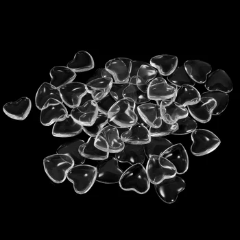 

50Pcs/Lot Handmade Clear Glass Cabochon Domed Heart Jewelry Accessories 25mm