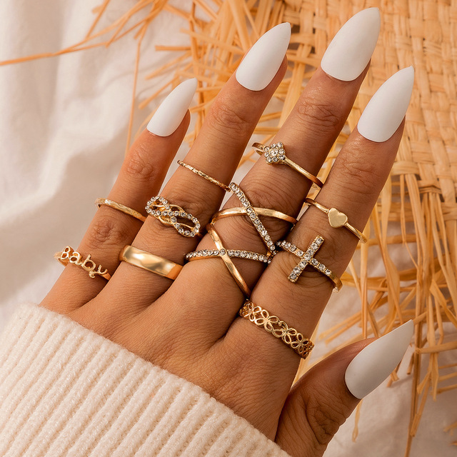 jewelry women rings rose gold ring set vintage sale undefined wholesale bague femme for girls bts accesorios Christmas 2020
