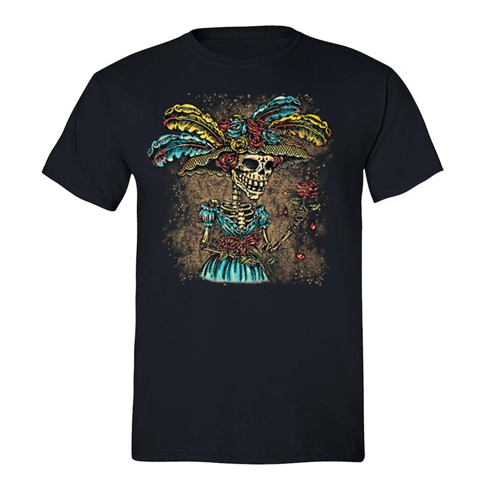 Мужская футболка La Catrina Sugar Skull Of Day Dead Dia De Los Muertos с мексиканской шляпой