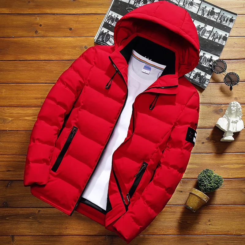 Высококачественная зимняя мужская куртка, модная новинка, теплое мужское хлопковое пальто с капюшоном, плюс размер 5XL, мужская приталенная куртка, Мужская брендовая одежда
