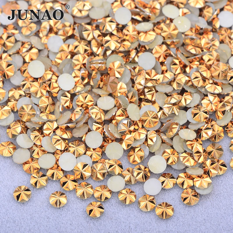 JUNAO 10mm Purple AB Rivoli Rhinestone Applique Flat Back Acrylic Gems  Round Crystal Stones Non Hotfix Strass for Clothes Crafts