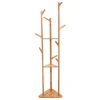Bamboo Coat Rack Tree Cloth Hanger 9 Hooks 3-Layer Shelf Stand Hallway Living Room for Hat,Clothes,Scarves,Handbags,Umbrella 6