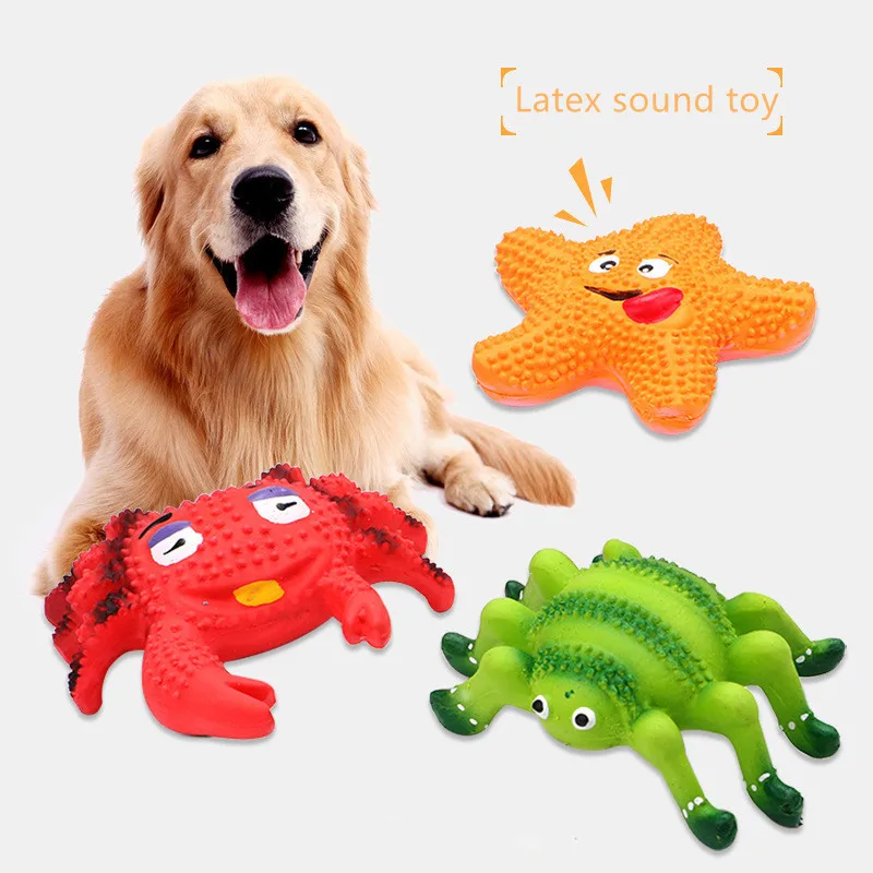 

Pet Toys for Dogs Cats Pet Squeak Toys Latex Crab Starfish Pet Puppy Chew Toys Dog Crabs Spiders Starfish Supplies