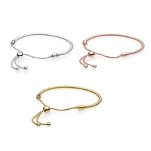 Стерлинговое Серебро, скользящий браслет, прозрачный CZ, 925 серебряные браслеты для рукоделия, женские модные браслеты для изготовления ювелирных изделий