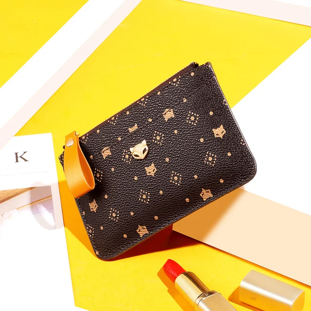 FOXER Women Wallets Embossing Mini Card Holder Wallet Stylish Lady Money Bag PVC Coin Packet Female Clutch Purse Lady Key Wallet 5