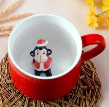 Кофейная Кружка Рождественский подарок керамическая детская мультяшная кофейная чайная чашка с молоком 400 мл Кружки Стакан - Цвет: Monkey