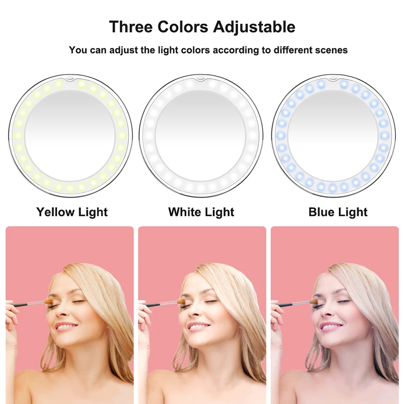LED-Lighted-Mirror-Makeup-Mirror-with-3-Modes-LED-Light-10X-Magnifying-Flexible-Vanity-Mirror-LED (2) 副本