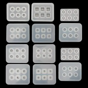 

12Pcs Beads Resin Molds Kit with Hole for Gemstone Cabochon Jewelry Casting
