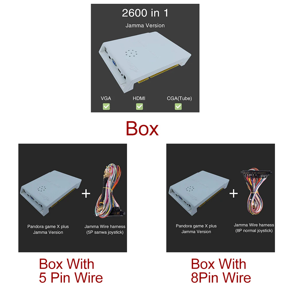 3D дети 2600 в 1 HD видео Jamma доска контроллер HDMI VGA CGA игровая коробка монета