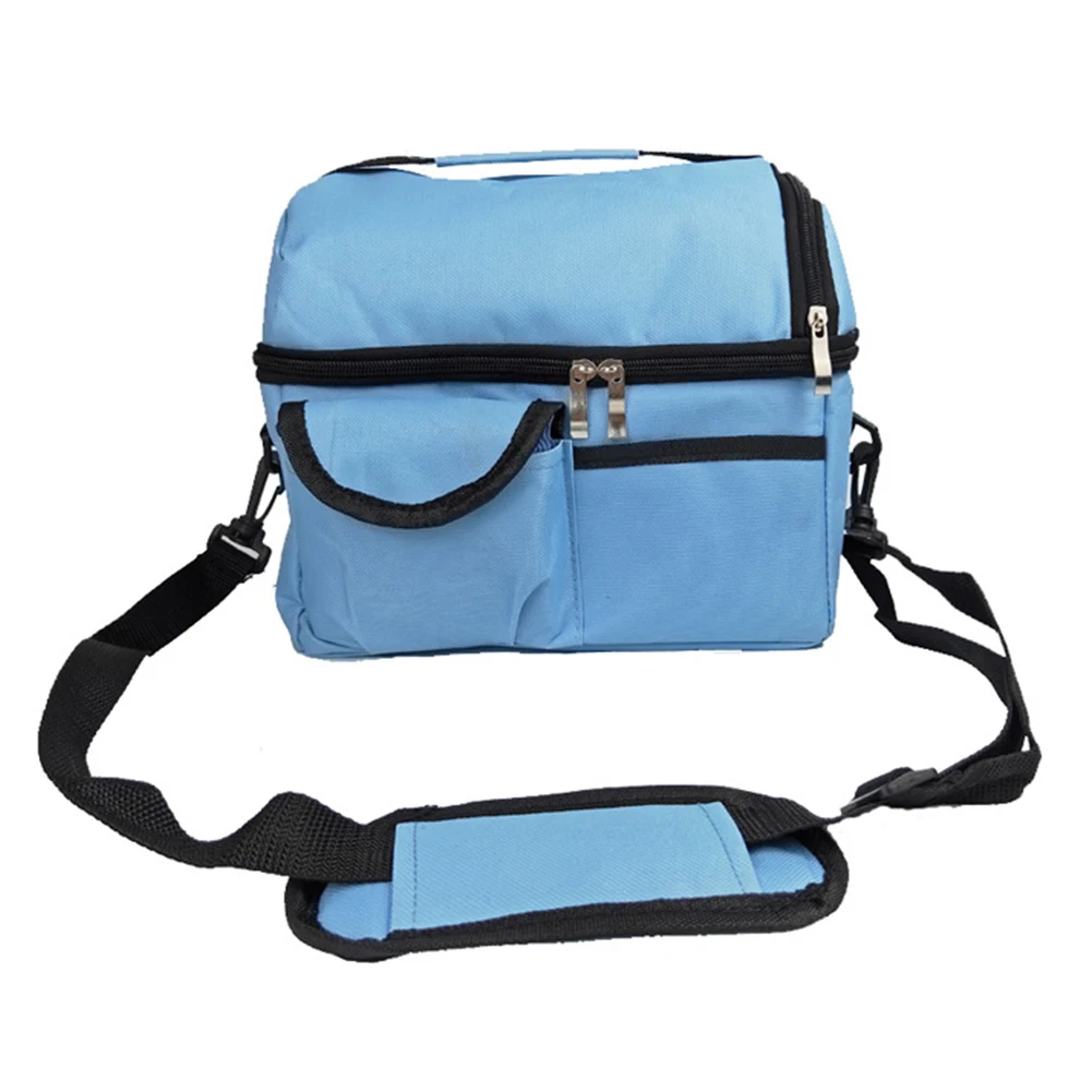 

Camping Thermal Insulated Lunch Bag Cooler Zipper Breast Milk Waterproof Single Shoulder Hot Cold Container Carrier Double Layer