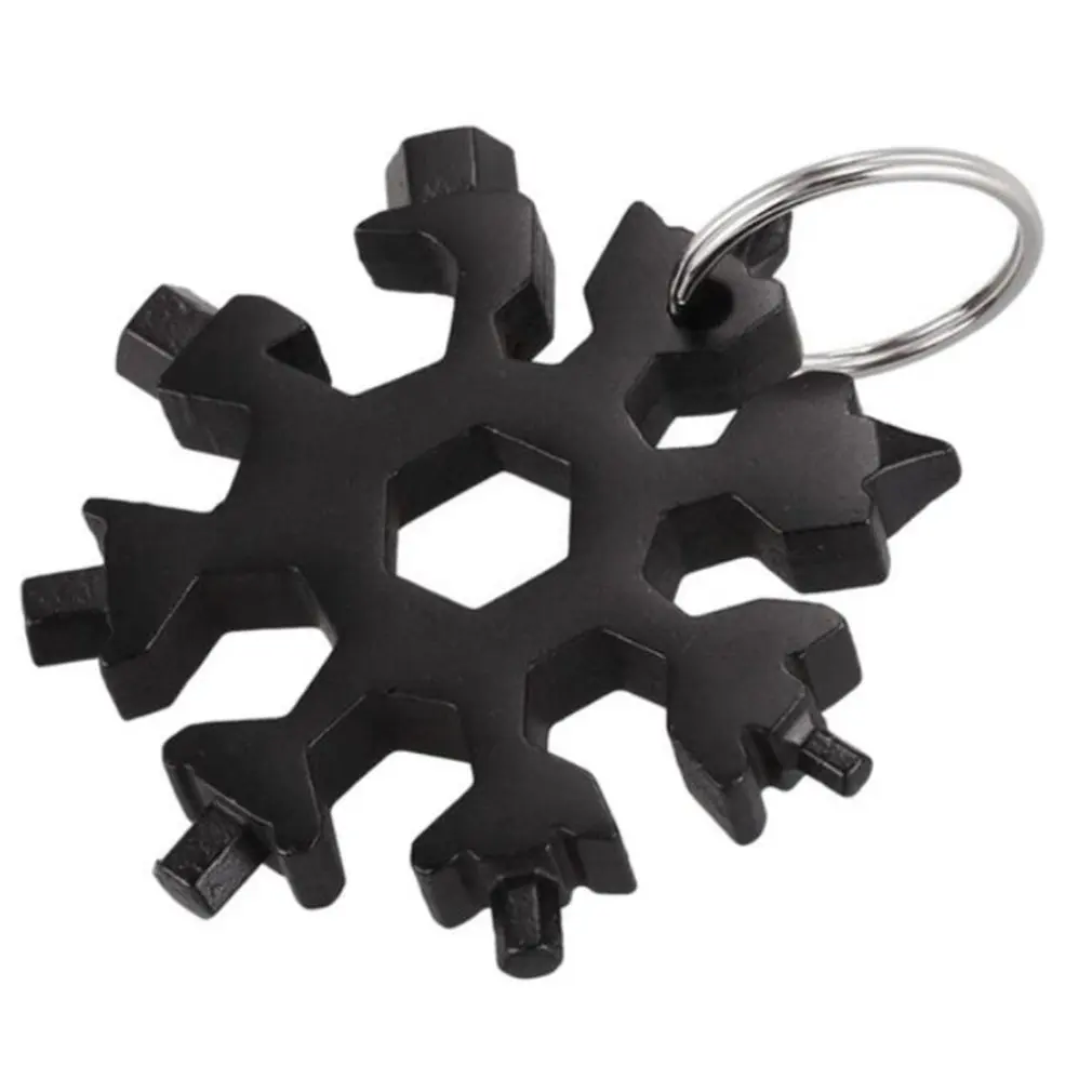 

19-in-1 Snow Keychain Tools Multi-tool Wrenches Combination Stainless Steel Snow Shape Outdoor Portable Snowflake