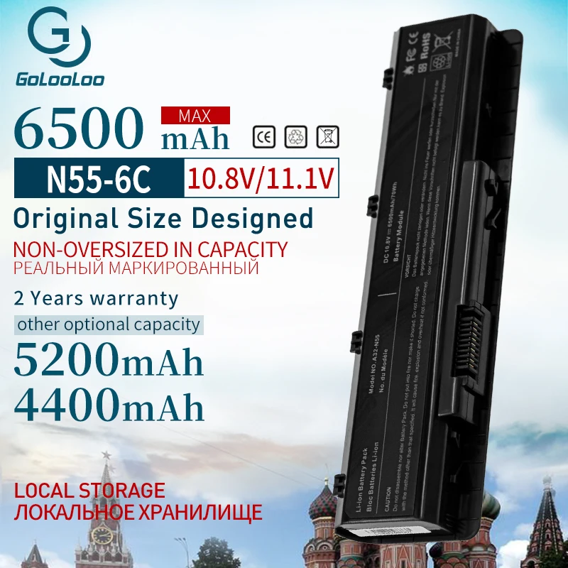 Goloolo 6 ячеек Аккумулятор для ноутбука ASUS A32-N55 N45 N45E N45SJ N45SN N45SL N55E N55SL N55S N75SF N75S N45F N55SF N75SJ N45J