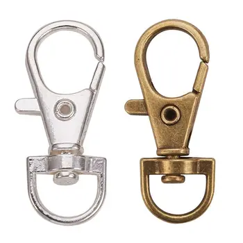 

50Pcs/Set Metal Swivel Clasps Lanyard Snap Hook Lobster Claw Clasp DIY Keychains Split Key Ring Jewelry Making Accessories
