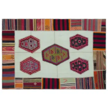 

Handmade Natural Vintage Patchwork Rug Area Rug 158x233 Cm-5'2''X7'8''