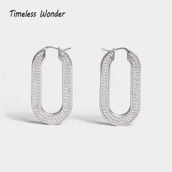 

Timeless Wonder Crystal Geo Zirconia Statement Drop Earrings Women Jewelry Gothic Top Runway Designer Trendy Ins Fancy Lady 6512