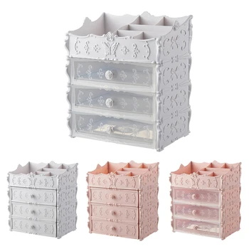 

Plastic Cosmetic Drawer Container Makeup Organizer Box For Storage Make Up Jewelry Nail Holder Home Desktop Sundry Storage Case(