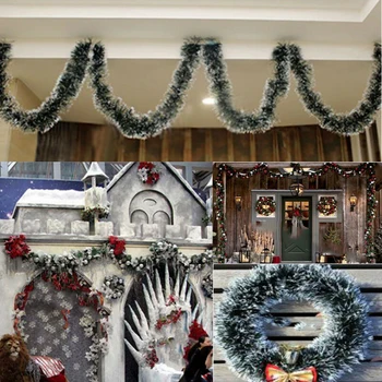 

4pcs Christmas Ribbon Garlands Bunting Xmas Tree Ornament Hanging Tinsel String