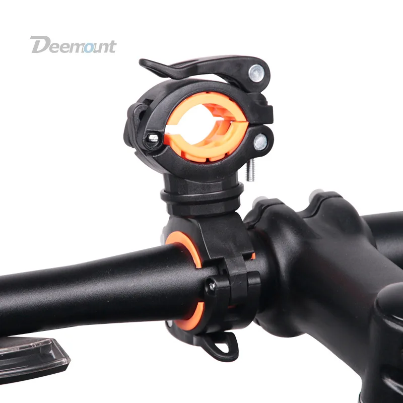

Deemount Bicycle Light Bracket Bike Lamp Holder LED Torch Headlight Pump Stand Quick Release Mount 360 Degree Rotatable 2019 New