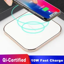 Беспроводное зарядное устройство s ночные светильники Qi-сертифицированный мини тонкий умный быстрый заряд быстрое зарядное устройство 10 Вт для зарядки смартфона мобильного телефона