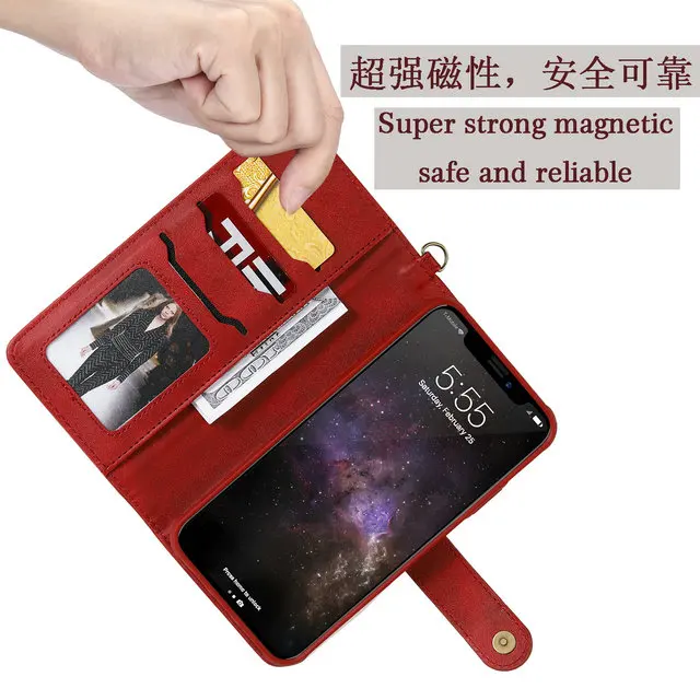Многофункциональный съемный твердый флип для Coque iPhone11 Pro Max Роскошный чехол кошелек для iPhone 11 Pro Max чехол iPhone11 11Pro