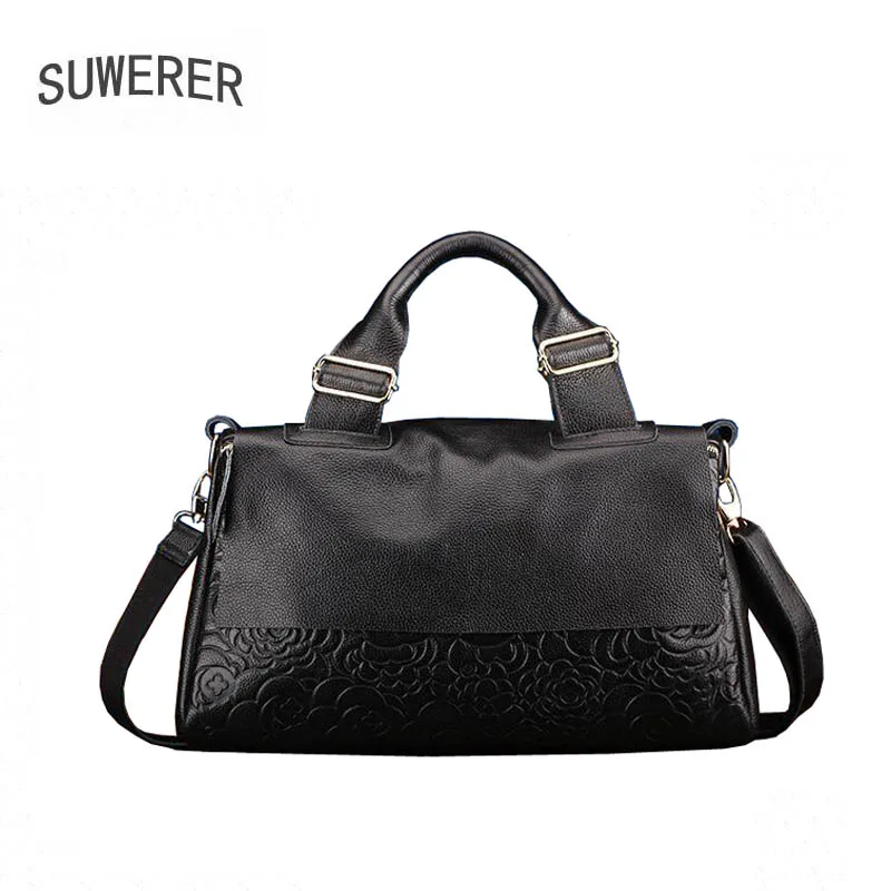 

SUWERER High Quality Fashion Luxury Brand First Layer Cowhide Women's Bag 2020 New Large Capacity Leather Handbag Lady Bag Shoul