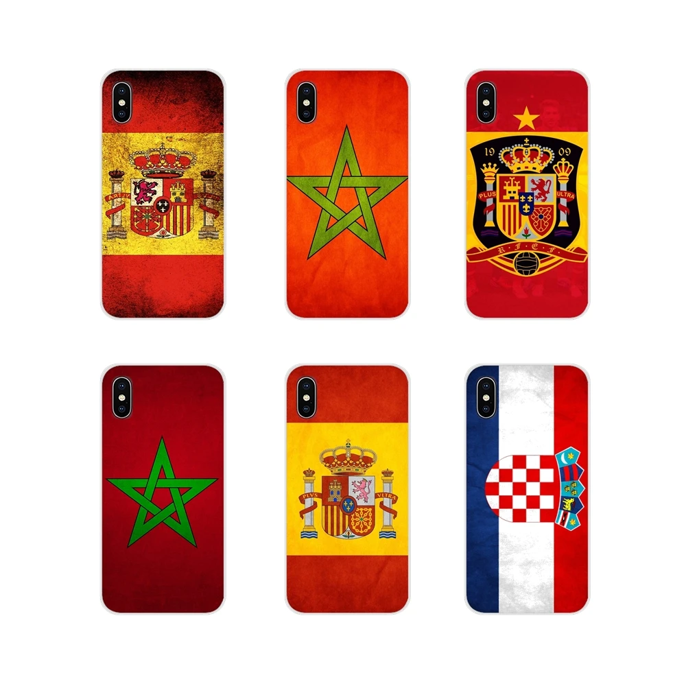 

For Xiaomi Redmi 4A S2 Note 3 3S 4 4X 5 Plus 6 7 6A Pro Pocophone F1 Cell Phone Skin Cover the Spain Morocco Croatia bright flag