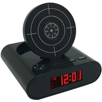 

Creative Lcd Screen Target Electronic Toy With Backlight Student Alarm Clocks Toy Novelty Lazy People Table Clocks-Black