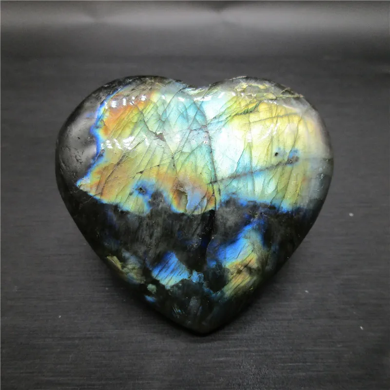 Синий светильник натуральный Лабрадорит сердце камень искусственный лунный
