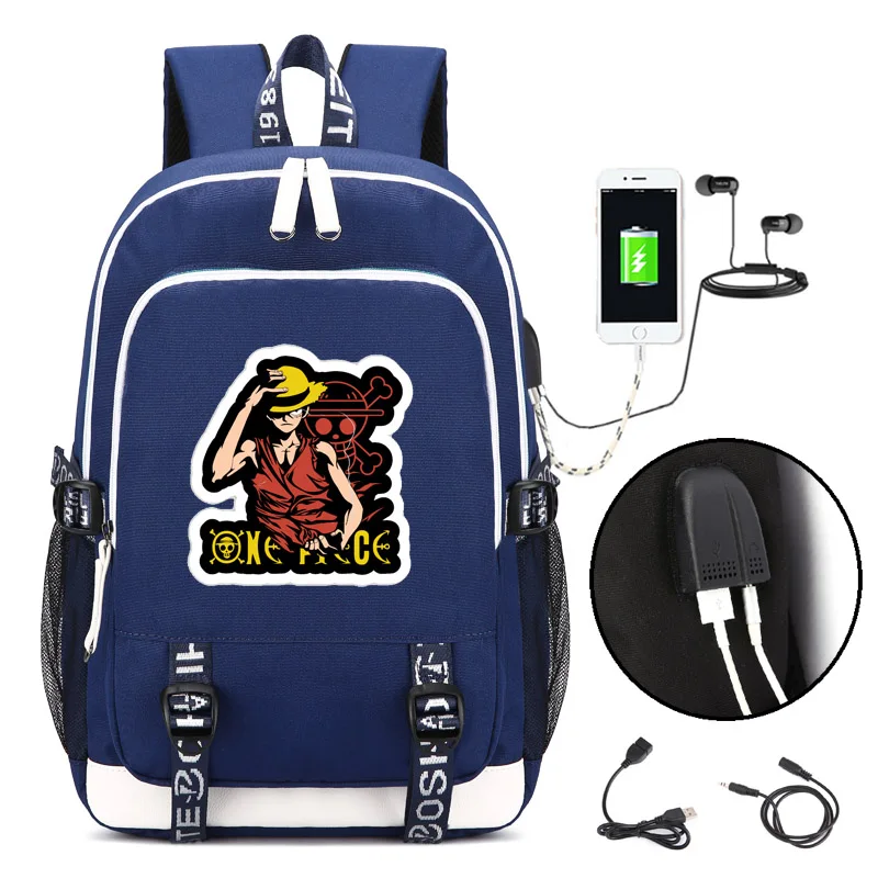 

Monkey D. Luffy Backpack with USB Charging Port and Lock &Headphone interface for College Student Work