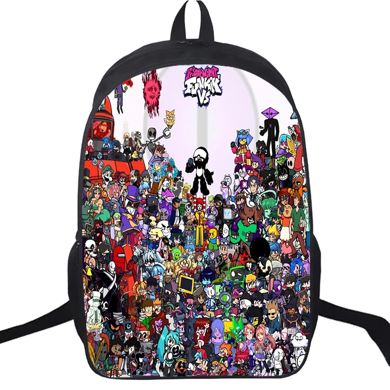 

Cartoon Game Friday Night Funkin Backpack Boys Girls Bookbag Travel Knapsack 16 Inch Rucksack Mochila Students 3D Fnf School Bag