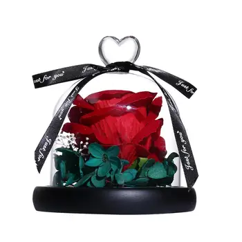 

Beauty And The Beast Preserved Valentines Day Gift Exclusive Rose In Glass Dome With Lights Eternal Real Rose Mother's Day Gift