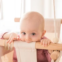 Baby Swing Canvas Children Wooden Hanging Chair Outdoor Nursery Toys Children Tassel Rocking Chair 1