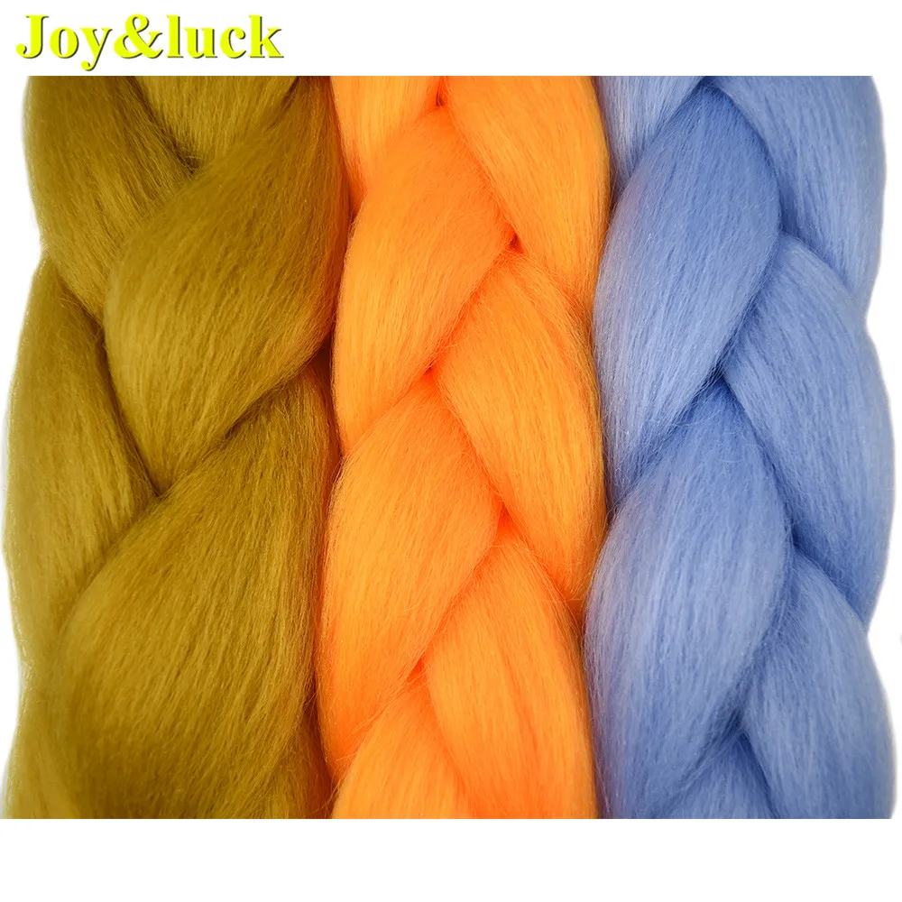 Joy&luck модные 24 дюймовые длинные огромные косички, синтетические плетеные волосы, вязанные крючком, блонд, розовый, голубой цвет, накладные волосы