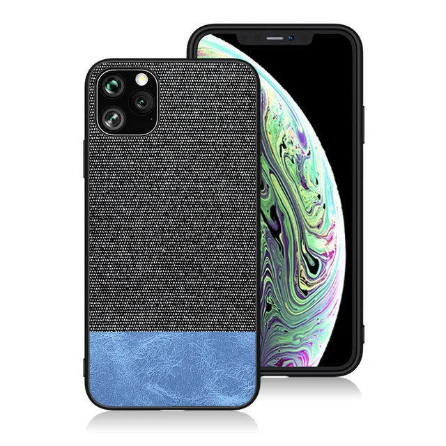 For iphone X XR XS Max 7 8 6 6s Plus Ultra Shockproof Back Cover Cloth Fabric Silicone Soft Edge Protect Case   For 11 Pro Max 05